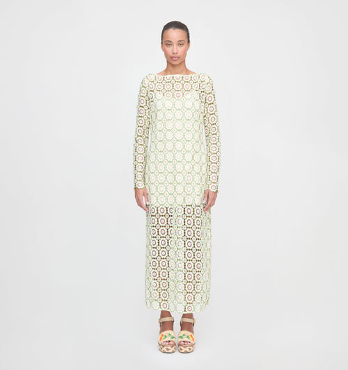 The Eliza Dress - Green Dahlia Lace
