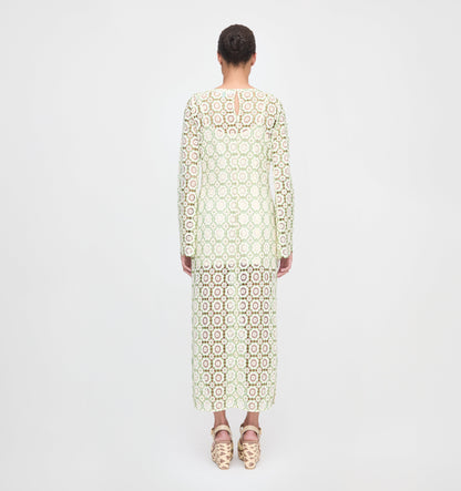 The Eliza Dress - Green Dahlia Lace