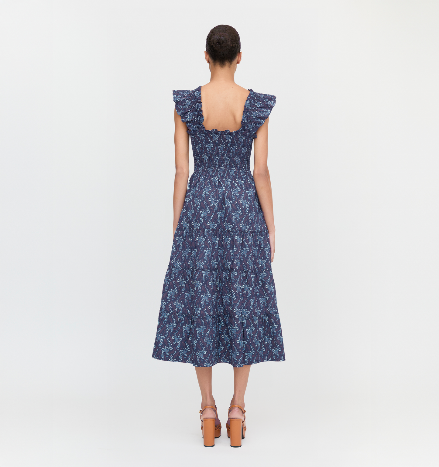 The Ellie Nap Dress - Navy Cala Paisley