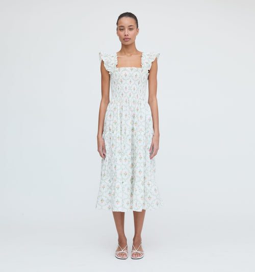 The Ellie Nap Dress - Pastel Trellis