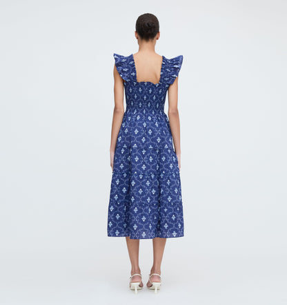 The Ellie Nap Dress - Navy Trellis