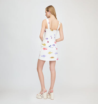 The Emma Top - White Rainbow Fish