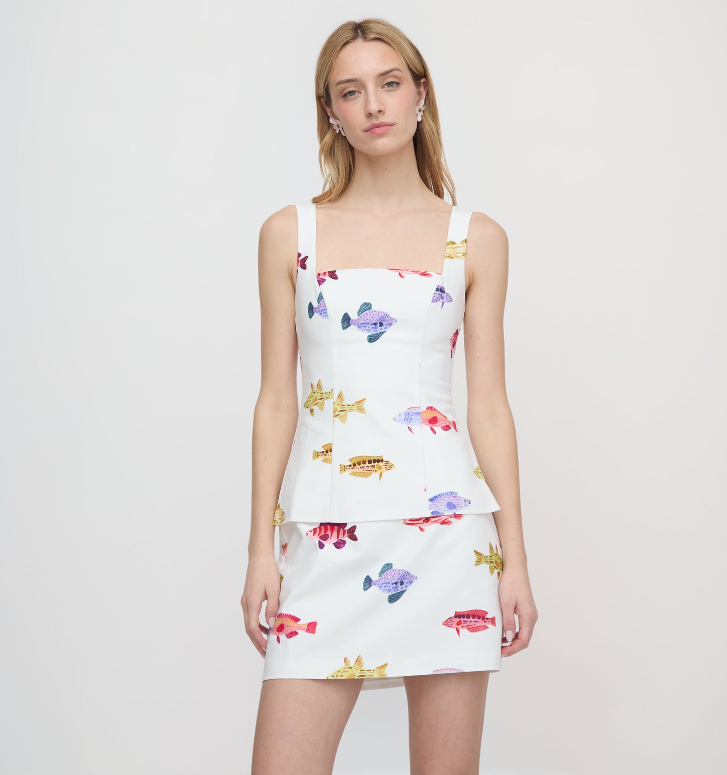 The Emma Top - White Rainbow Fish