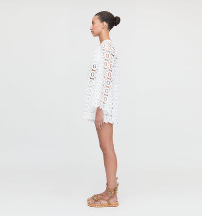 The Kaya Short - White Broderie