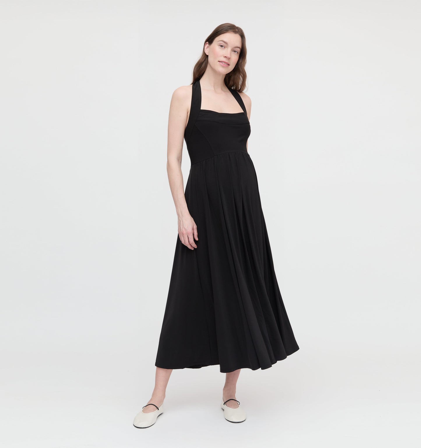 The Maternity Fleur Dress - Black Jersey
