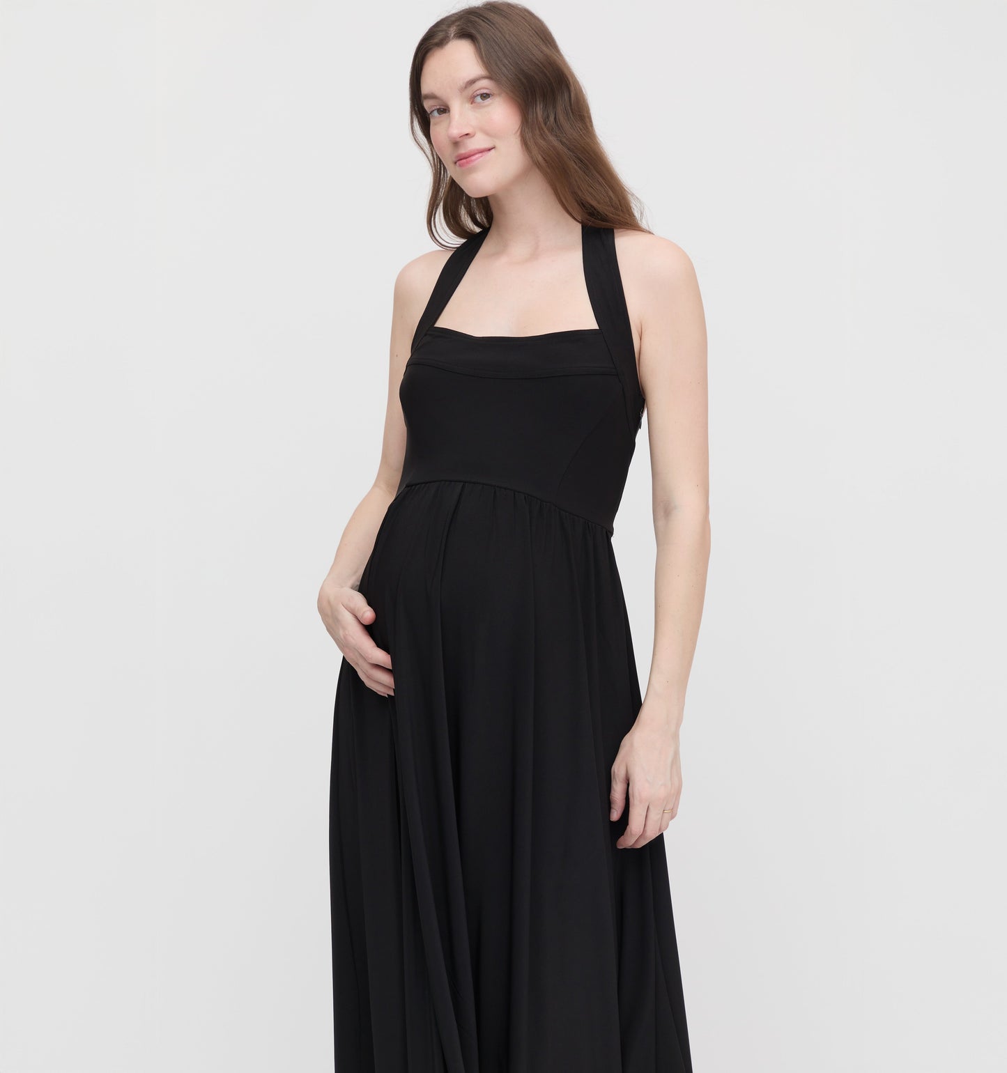 The Maternity Fleur Dress - Black Jersey
