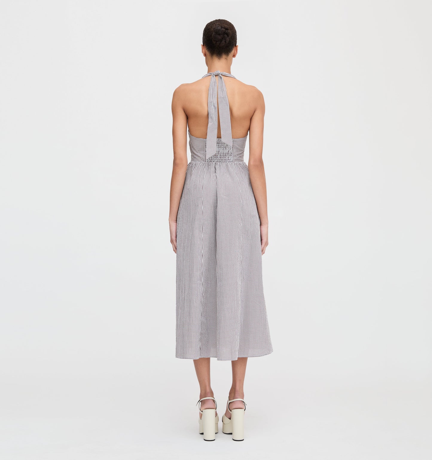 The Fleur Midi Dress - Chocolate Gingham