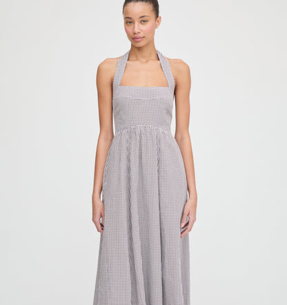 The Fleur Midi Dress - Chocolate Gingham