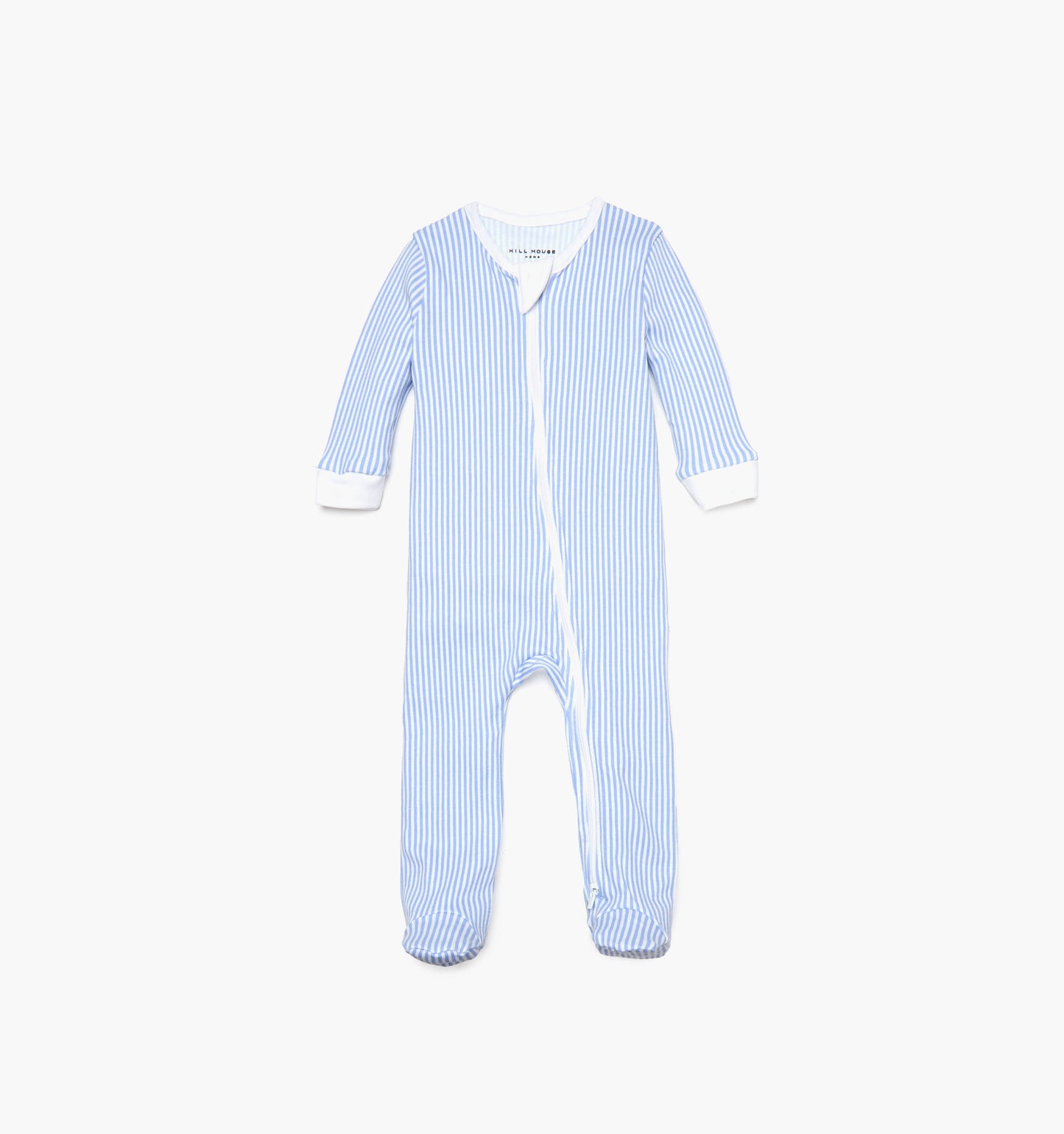 The Footie Pajama - Blue/White Stripe