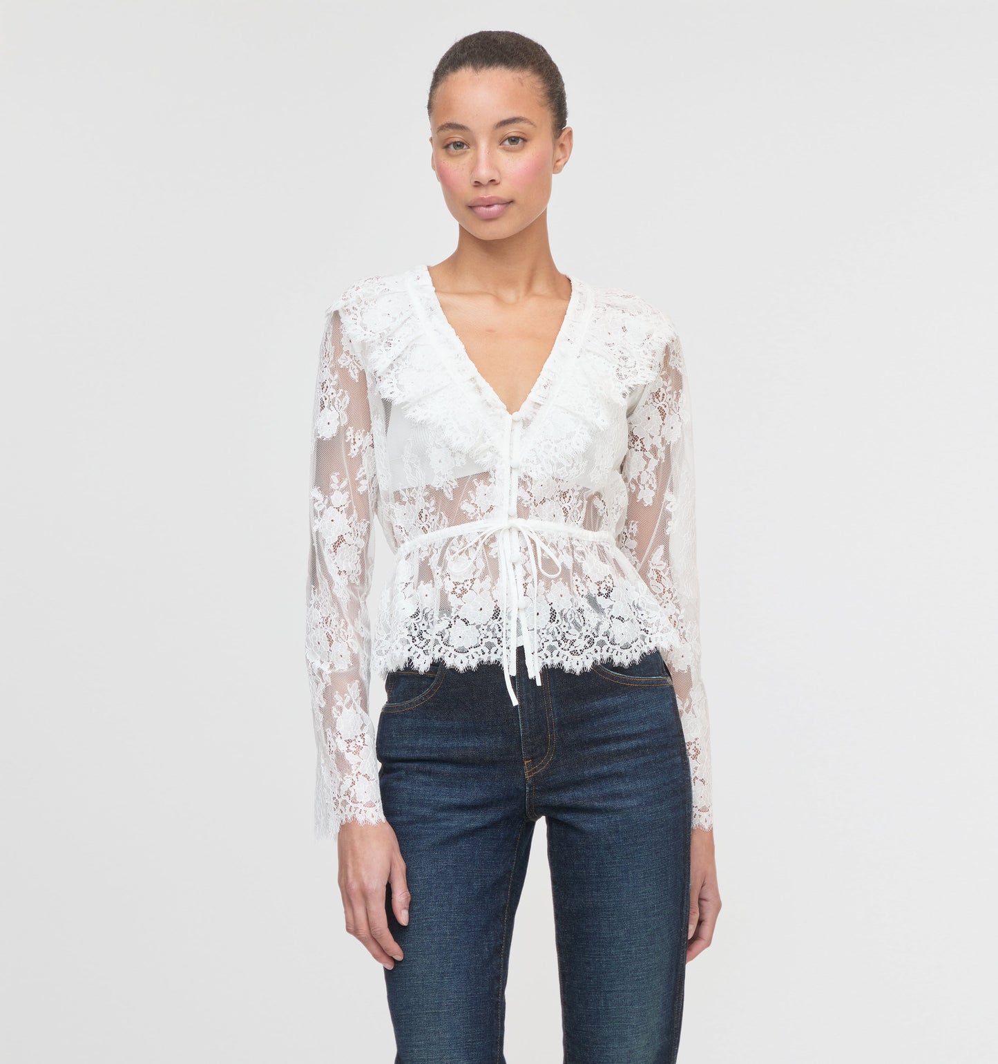 The Zoya Top - White Magnolia Lace