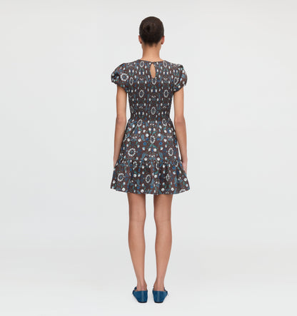 The Gia Mini Nap Dress - Chocolate Swedish Floral