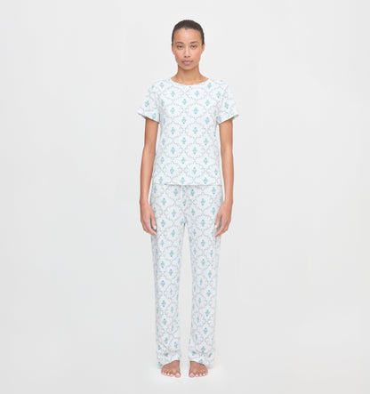 The Kelly Pajama Set - Green Trellis