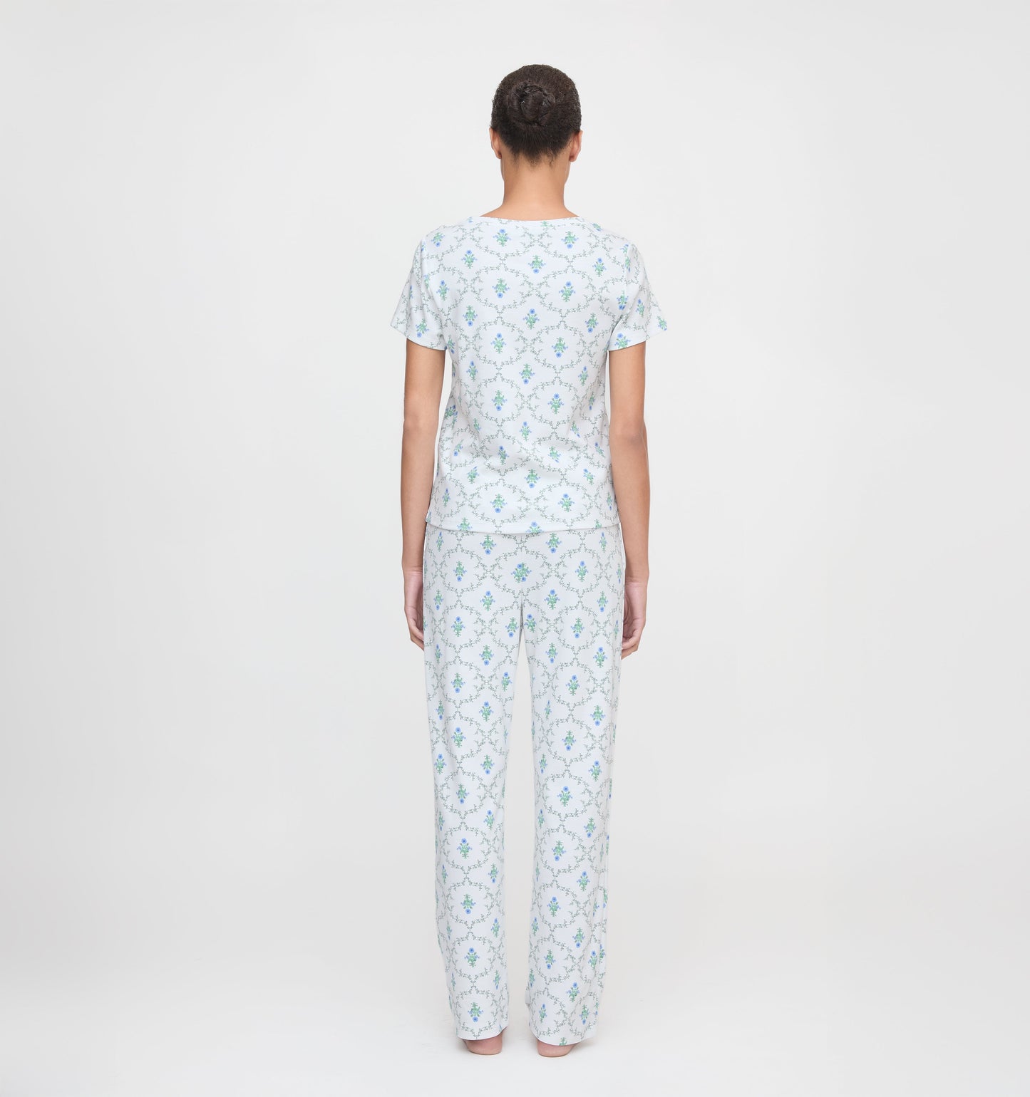 The Kelly Pajama Set - Green Trellis