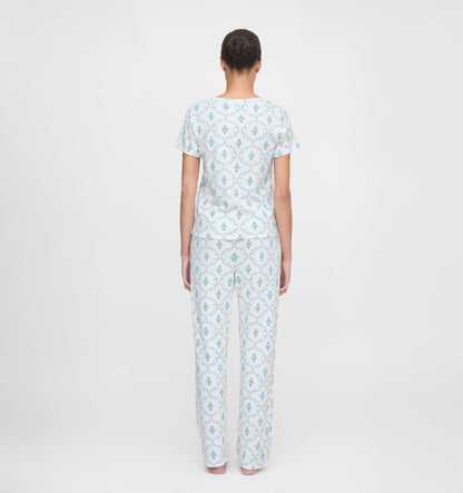 The Kelly Pajama Set - Green Trellis