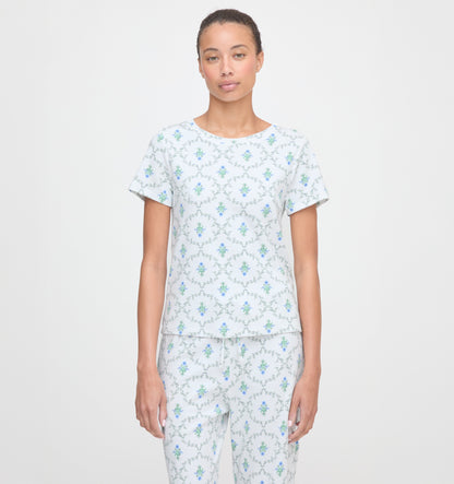 The Kelly Pajama Set - Green Trellis
