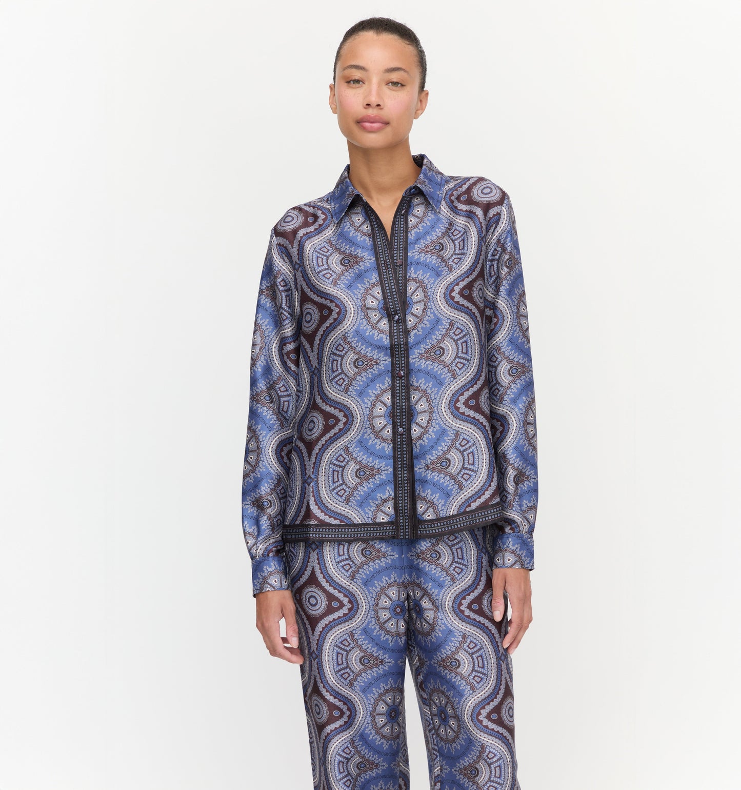 The Liv Top - Brown Cobalt Medallion
