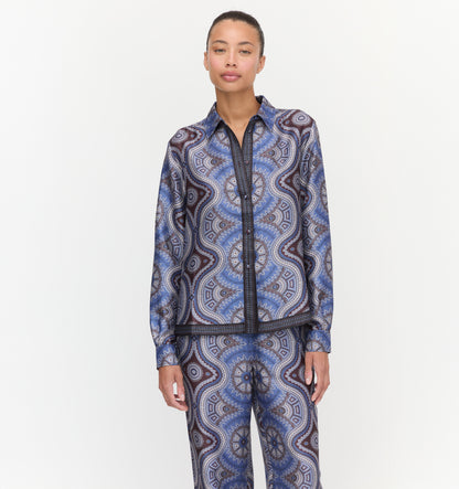The Liv Top - Brown Cobalt Medallion