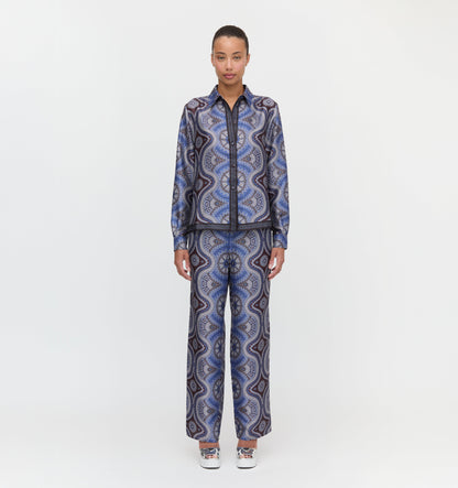 The Taylor Pant - Brown Cobalt Medallion