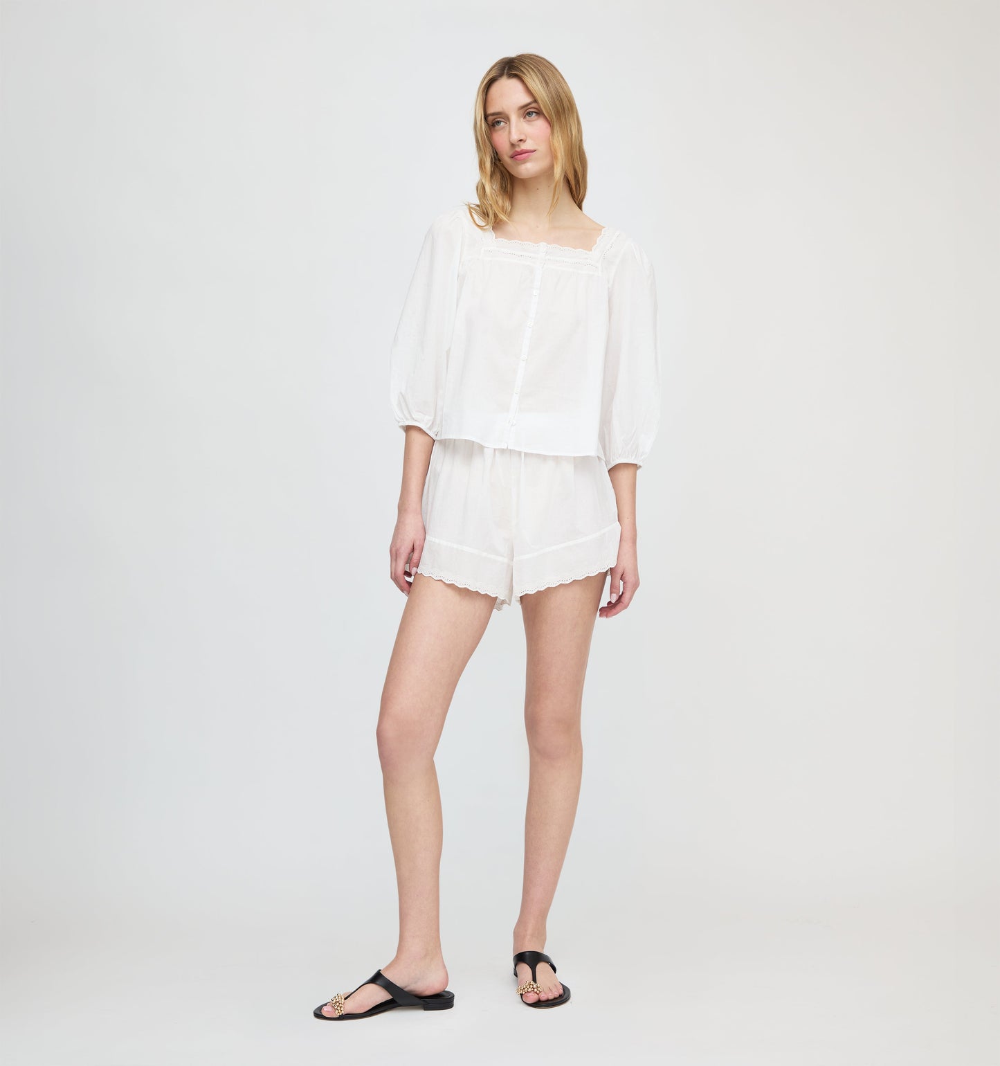 The Maeve Top - White Crisp Voile