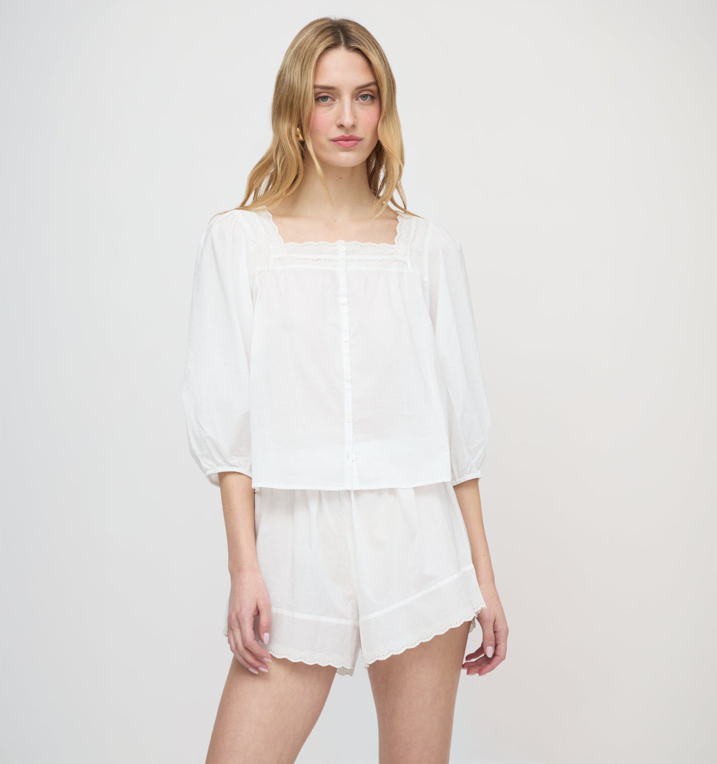 The Maeve Top - White Crisp Voile
