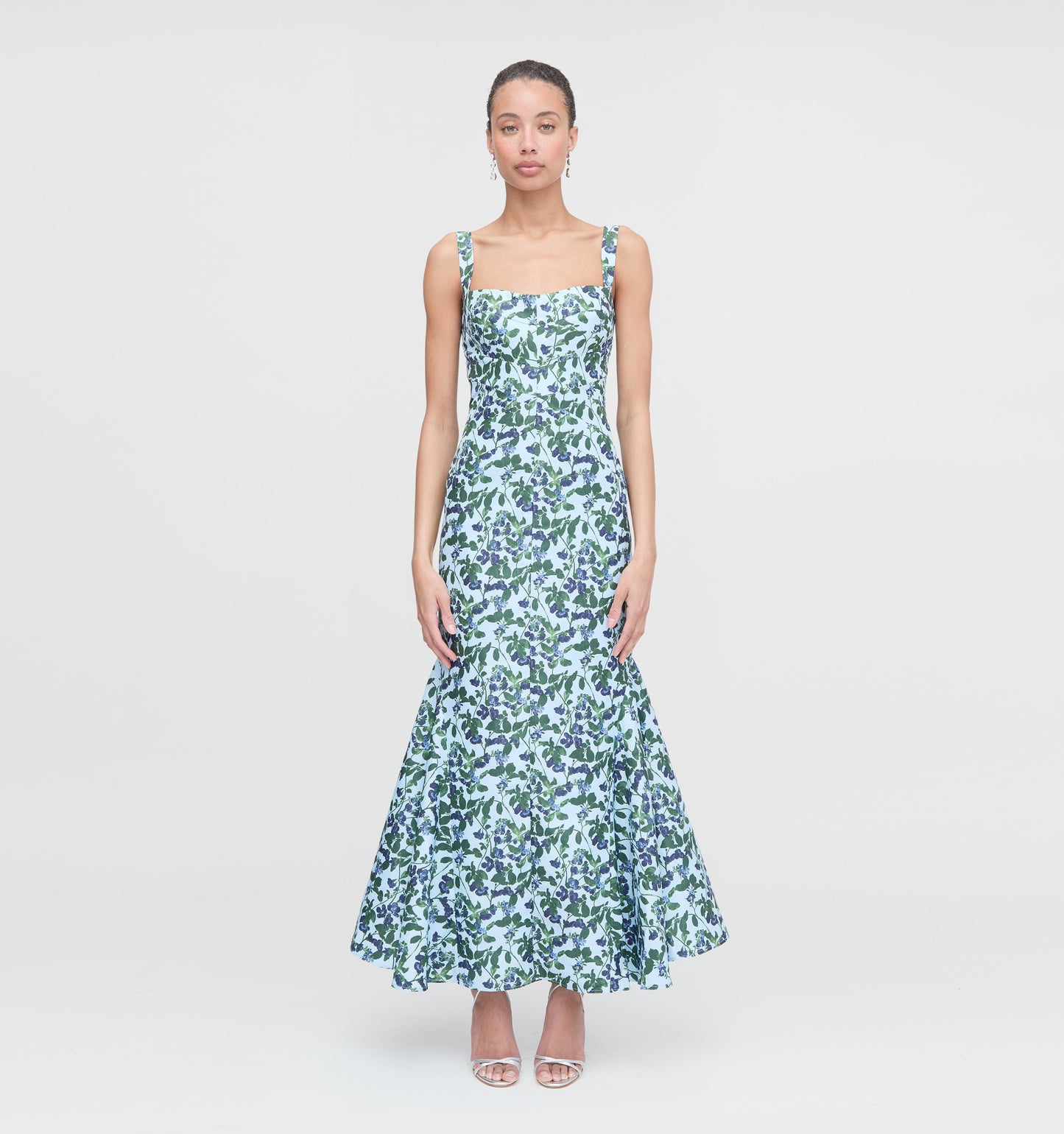 The Marietta Dress - Blue Pressed Flowers