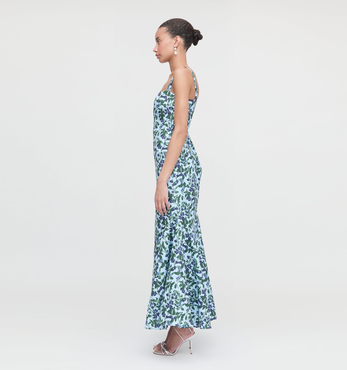 The Marietta Dress - Blue Pressed Flowers