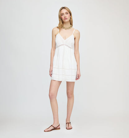 The Marin Mini Dress - White Voile