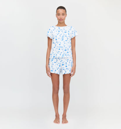 The Nina Pajama Set - Blue Botanical