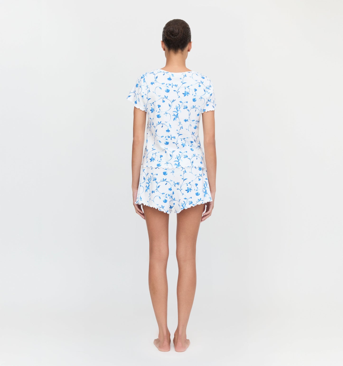 The Nina Pajama Set - Blue Botanical