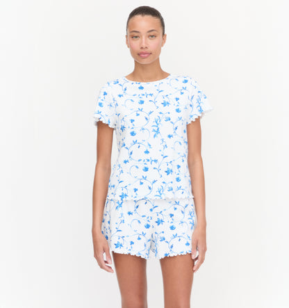The Nina Pajama Set - Blue Botanical