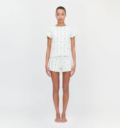 The Nina Pajama Set - Pastel Trellis