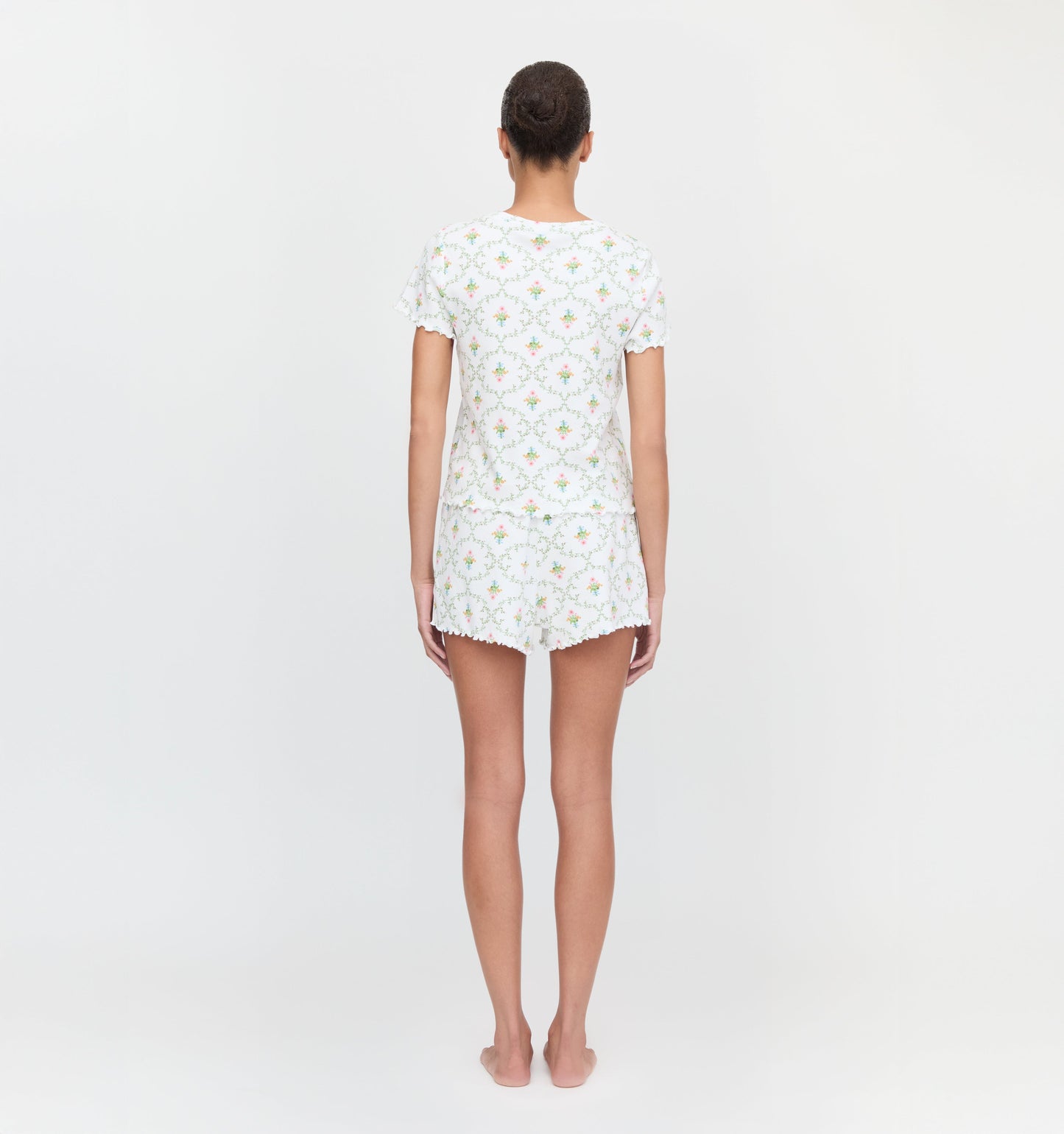 The Nina Pajama Set - Pastel Trellis