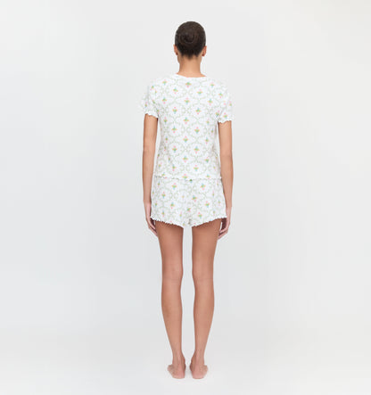 The Nina Pajama Set - Pastel Trellis