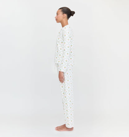 The Olivia Pajama Set - Pastel Trellis