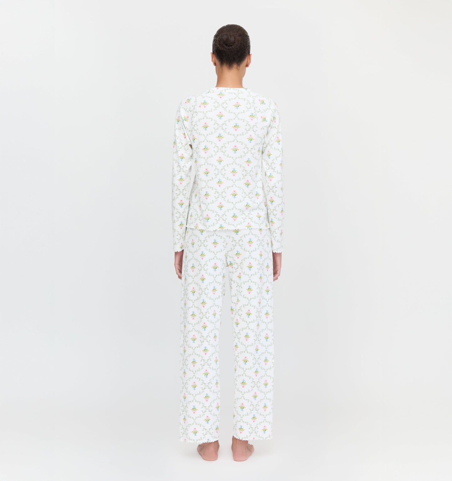 The Olivia Pajama Set - Pastel Trellis