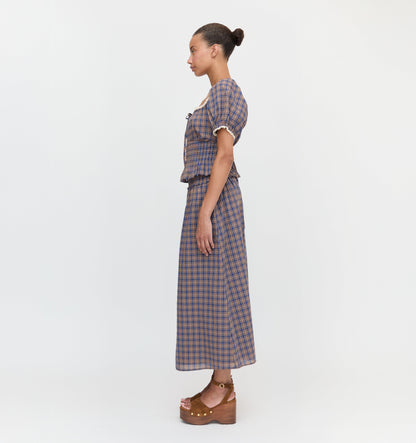 The Delphine Nap Skirt - Brown Spencer Plaid