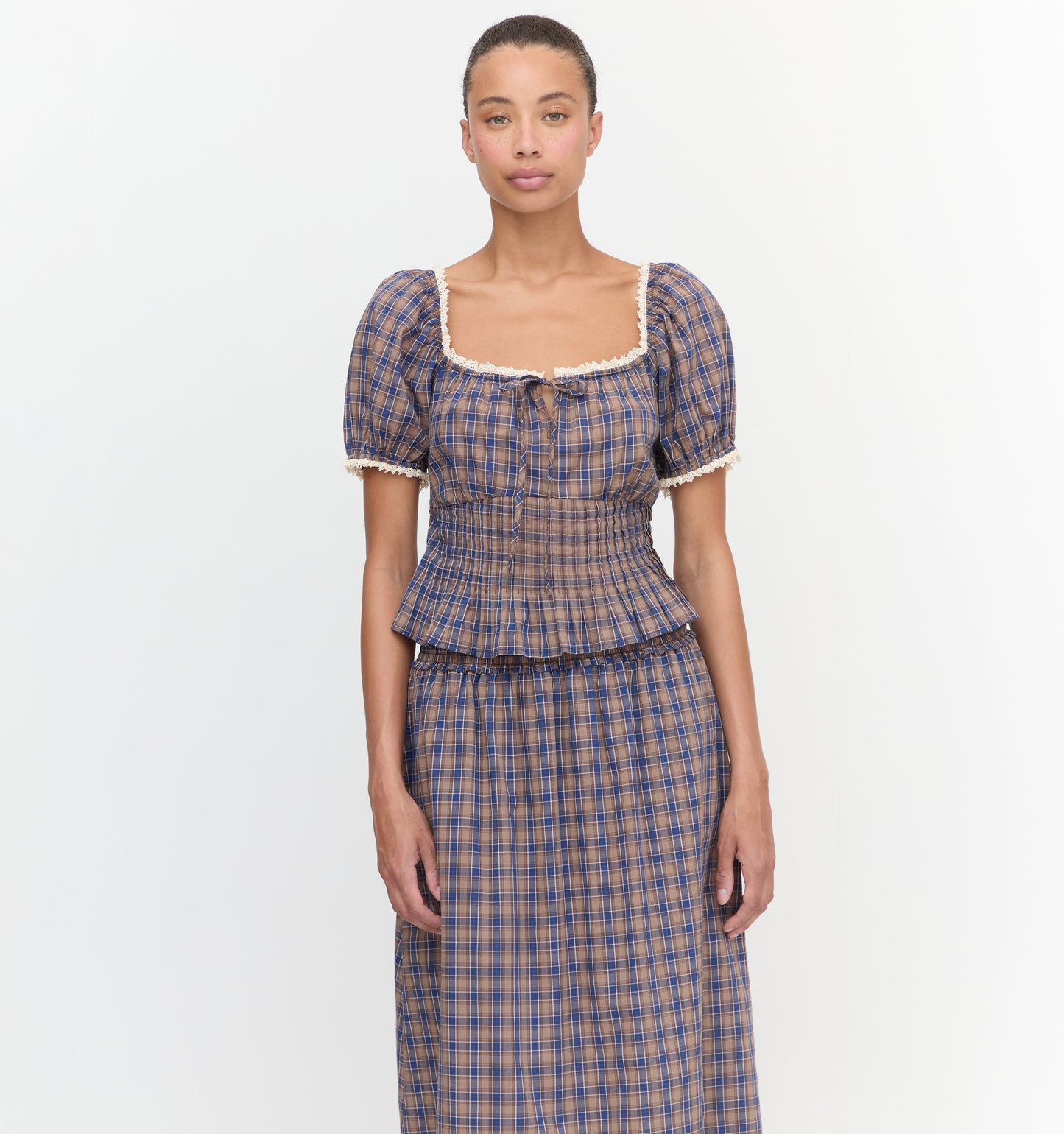 The Delphine Nap Skirt - Brown Spencer Plaid