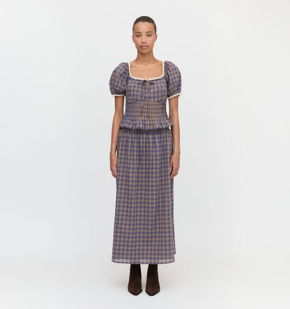 The Delphine Nap Skirt - Brown Spencer Plaid