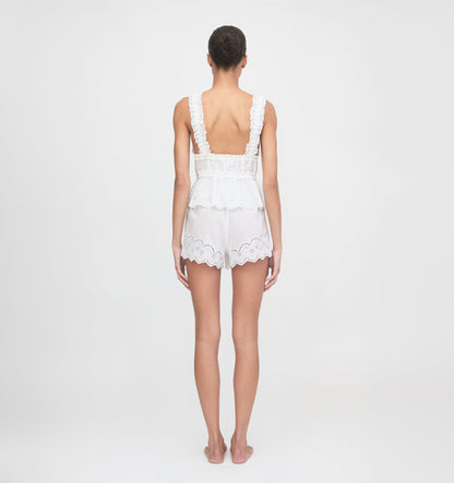 The Oslo Short - White Broderie Voile