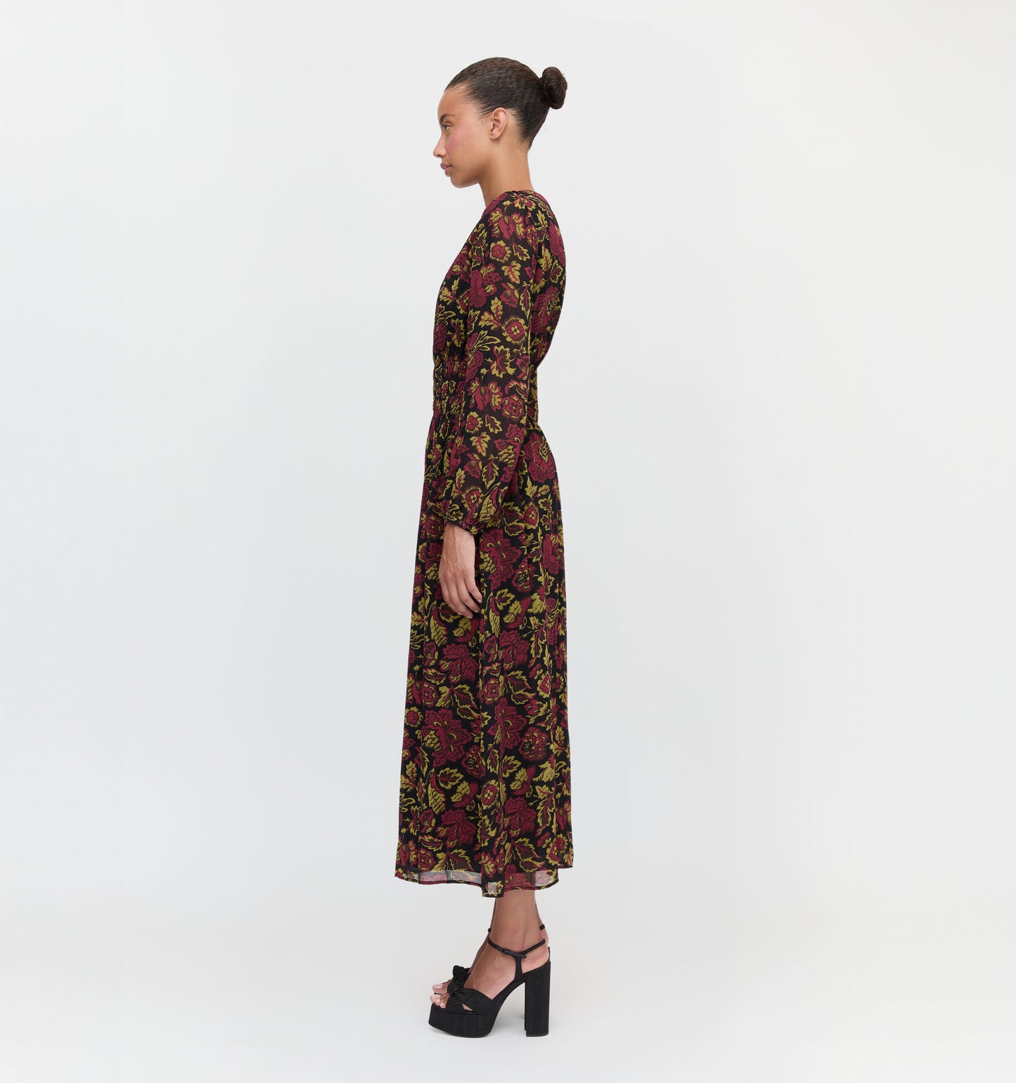 The Rosely Dress - Black Palampore Floral