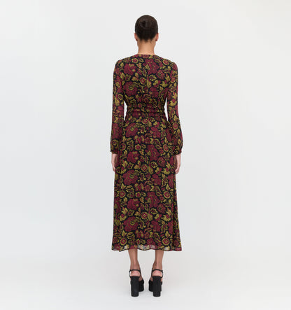 The Rosely Dress - Black Palampore Floral