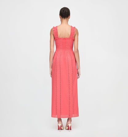The Rosetta Nap Dress - Coral Voile Broderie
