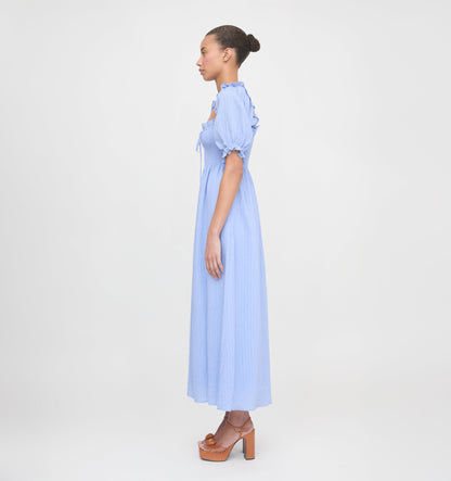 The Scarlett Nap Dress - Bluebird Tonal Seersucker