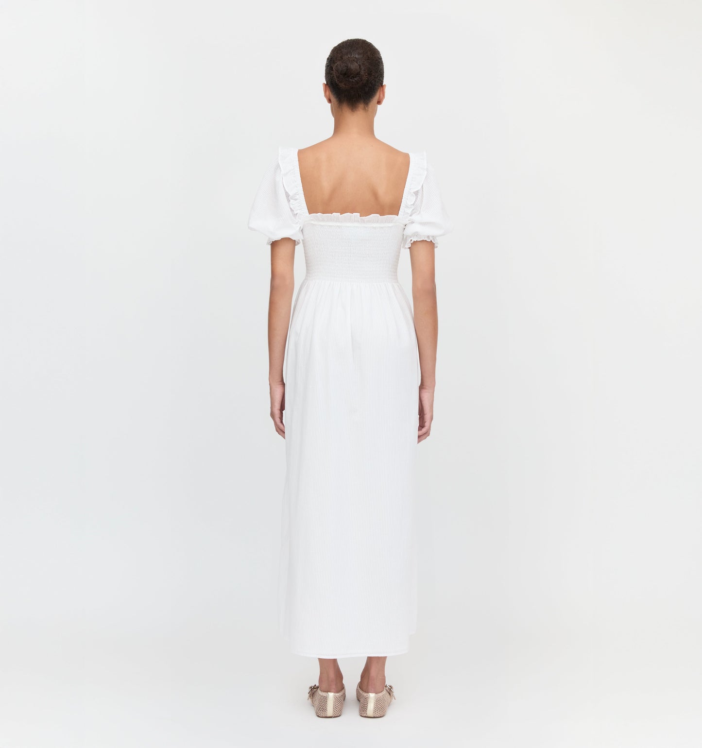 The Scarlett Nap Dress - White Shadow Stripe
