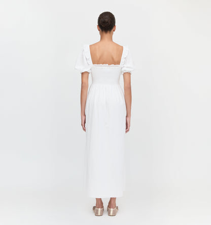 The Scarlett Nap Dress - White Shadow Stripe