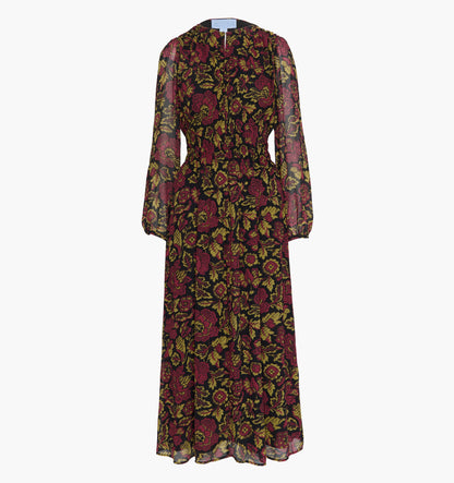 The Rosely Dress - Black Palampore Floral