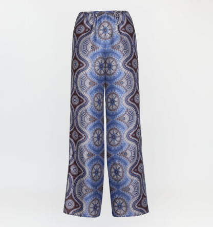 The Taylor Pant - Brown Cobalt Medallion