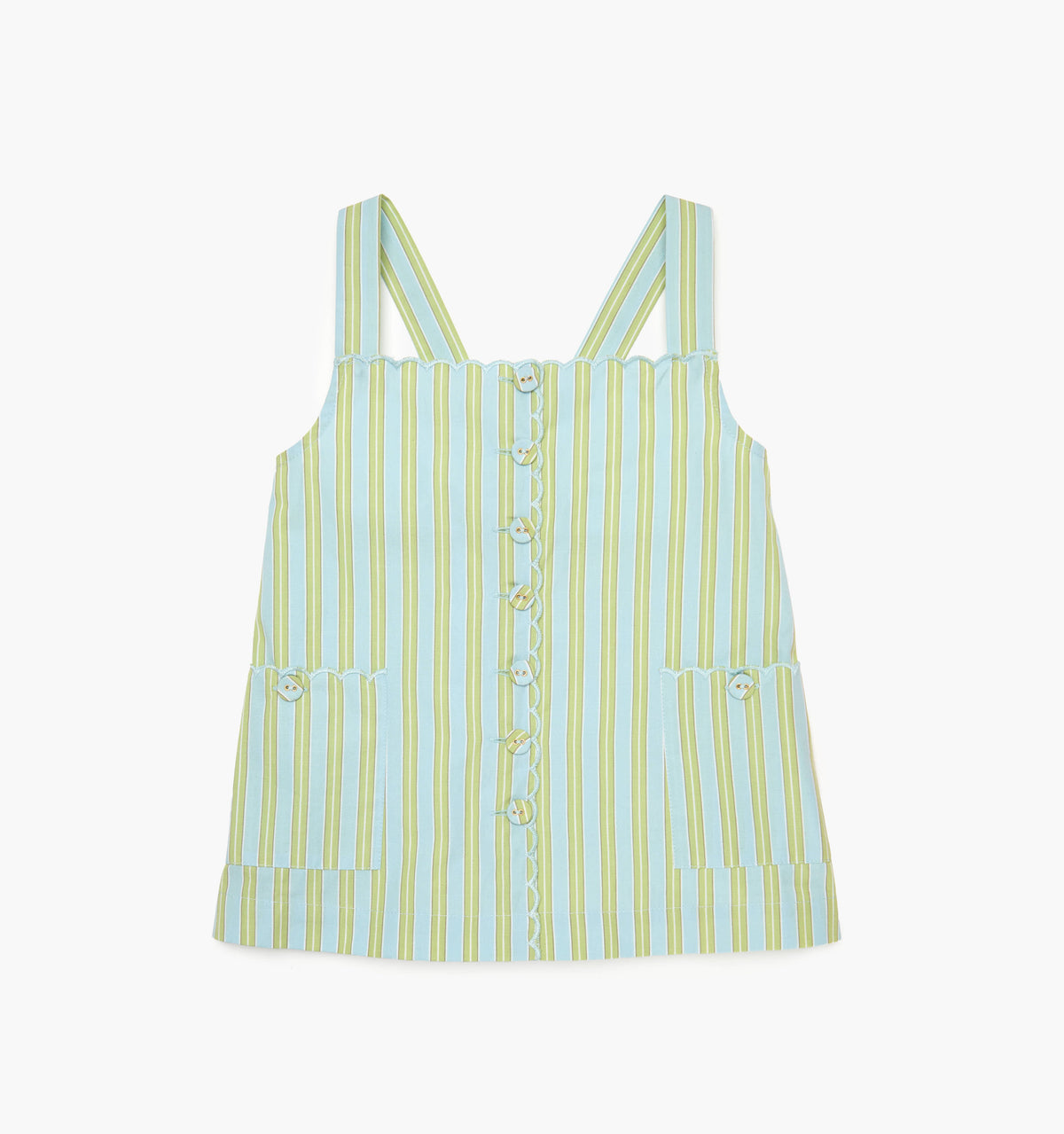 The Tiny Akira Dress - Blue/Green Stripe
