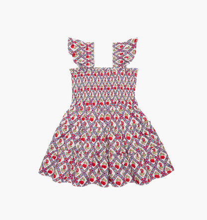 The Tiny Ellie Nap Dress - Diamond Cherries Cherry Red