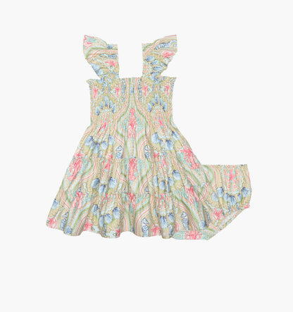 The Baby Ellie Nap Dress - Sea Scroll